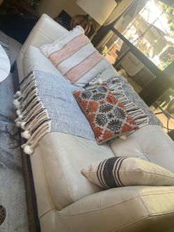 White leather sofa 75 x  36