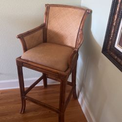 Beautiful Leather bar Stool  From Floor To Top Of Seat Is 30 Inches. From The Floor To The Top Of The Arm Rest Is 35 Inches.  