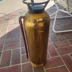 Antique Brass Fire Extinguisher  QUICK AID