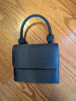 Small satin blue purse 5 x 5.5 in
