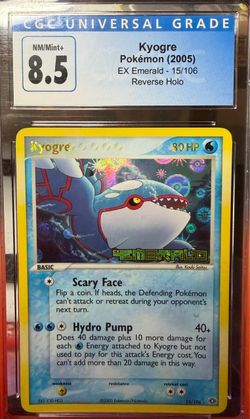 Kyogre EX Emerald 15/106 Reverse Holo CGC 8.5