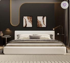 BRAND NEW Queen Upholstered Platform Bed Frame – Still in Box!