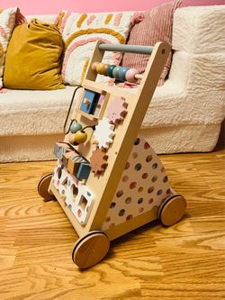 Tiny Land Versatile Natural Wooden Baby Walker