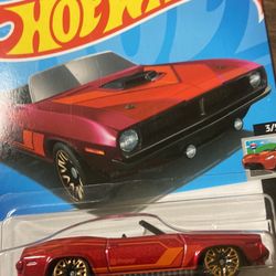 Hot Wheels 2024 #020r 1970 Plymouth Barracuda Dark Red