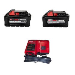 2- Milwaukee 6.0 High Output Batteries With Charger All Brand New In Box