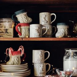 New Anthropologie Snowcap Reactive-Glazed Monogram “J” Mug