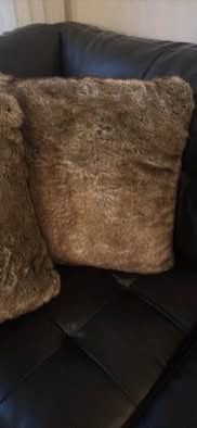 Faux Fur Throw Pillows Set of 2