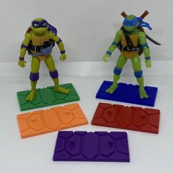 TMNT Teenage Mutant Ninja Turtles Mutant Mayhem Figure Stands + Weapons Accessories