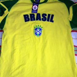 BRASIL SHIRT SIZE LARGE MENS STITCHED 