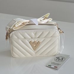 Brand New Valentino Orlandi Cream Quilted Crossbody Bag – MSRP $260