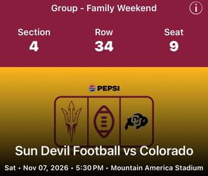ASU Sun Devils vs Colorado Football