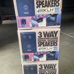 (NEW) KLH 3 Way Surround Sound Indoor/Outdoor Speakers  (6 Speakers )
