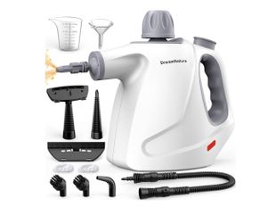 Multi-Surface Handheld Pressurized Steam Cleaner with 11-Pieces Accessories, 15.2OZ Hands-free Portable Steamer for Cleaning, Multipurpose Steam Clean