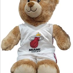 Build A Bear NBA Miami Heat Plush Bear Jersey Shorts Basketball Size 16"