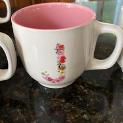 Initial  Coffee Mugs  Very Pretty Only Those Letters Left 