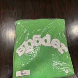 Large Spider Slime Green Web Hoodie.