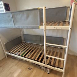 VITVAL Bunk bed frame, white/light gray, Twin