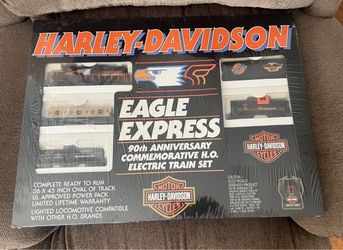 vintage Harley-Davidson Eagle Express 90th Anniversary HO Train Set released in 1993