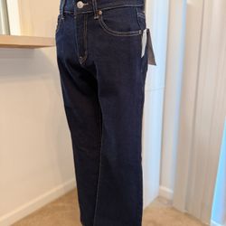Modern straight blue jeans