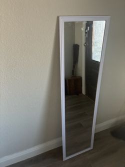 Tall Narrow Wall Mirror White Frame