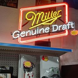 Miller Genuine Draft Beer Vintage Real Tube Neon Sign (#23303)