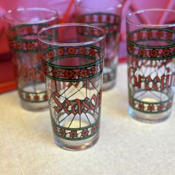 8 Piece Holiday  Glass Set 