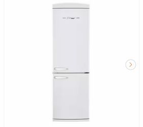 Classic Retro 24 in 11.7 cu. ft. Frost Free Retro Bottom Freezer Refrigerator in Marshmallow White, Energy Star