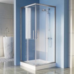 36 in.D x 36 in. W x 72 in. H Corner Shower Enclosure with Double Sliding Doors - 36" Dx36" Wx72" H - Brushed Nickel Brushed Nickel ☀ Size: Corner S