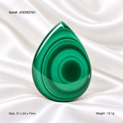 Natural Distinctive Bullseye Malachite Teardrop Cabochon 65.5ct Loose Gemstone