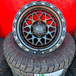 17x9 XM701 6x139 Matte Black Wheels And Tires Kumho RT