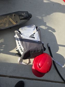 Kids baseball helmet and bag