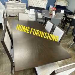 Furniture Table With Six Chair