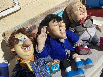 3 Stooges Doll Set “ Nick At Night “ “ Vintage TV “ [ The 3 Stoogies ] 