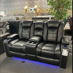 Party Time Power Reclining Loveseat with Console