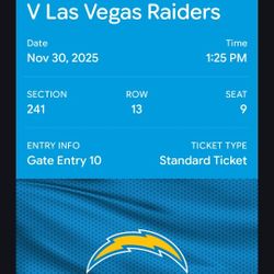 Raiders Vs Chargers TIXS