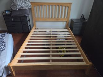 Full size wooden bed frame