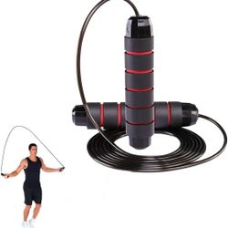 Jump Rope, Tangle-Free Skipping Rope Workout with Ball Bearings for Women, Men and Kids, Adjustable Steel Speed Cable Jump Rope with Foam Handles 