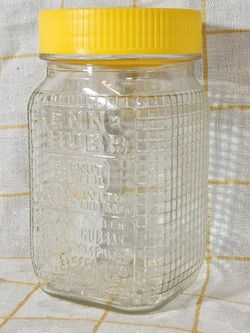 Circa 1930's Vintage Embossed BENN-HUBB Peanut Butter Jar Chattanooga Tennessee