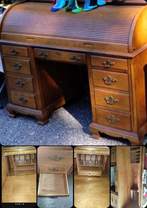 Oak Jasper Rolltop Desk