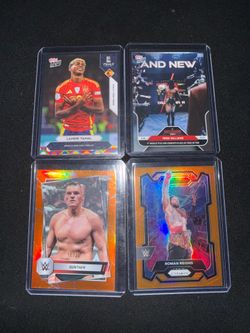 WWE Cards Roman Reigns Gunther and Trick Williams
