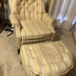 Vintage Chair And Ottoman