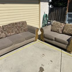 Sofa & love seat combo removable cushion couch couches washable 7’-6” &  5’-6” $125 cash in Ontario 91762