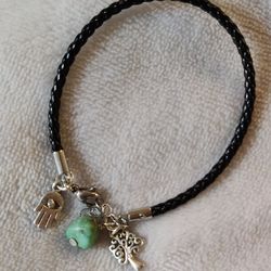 Leather Bracelet With SS Charms