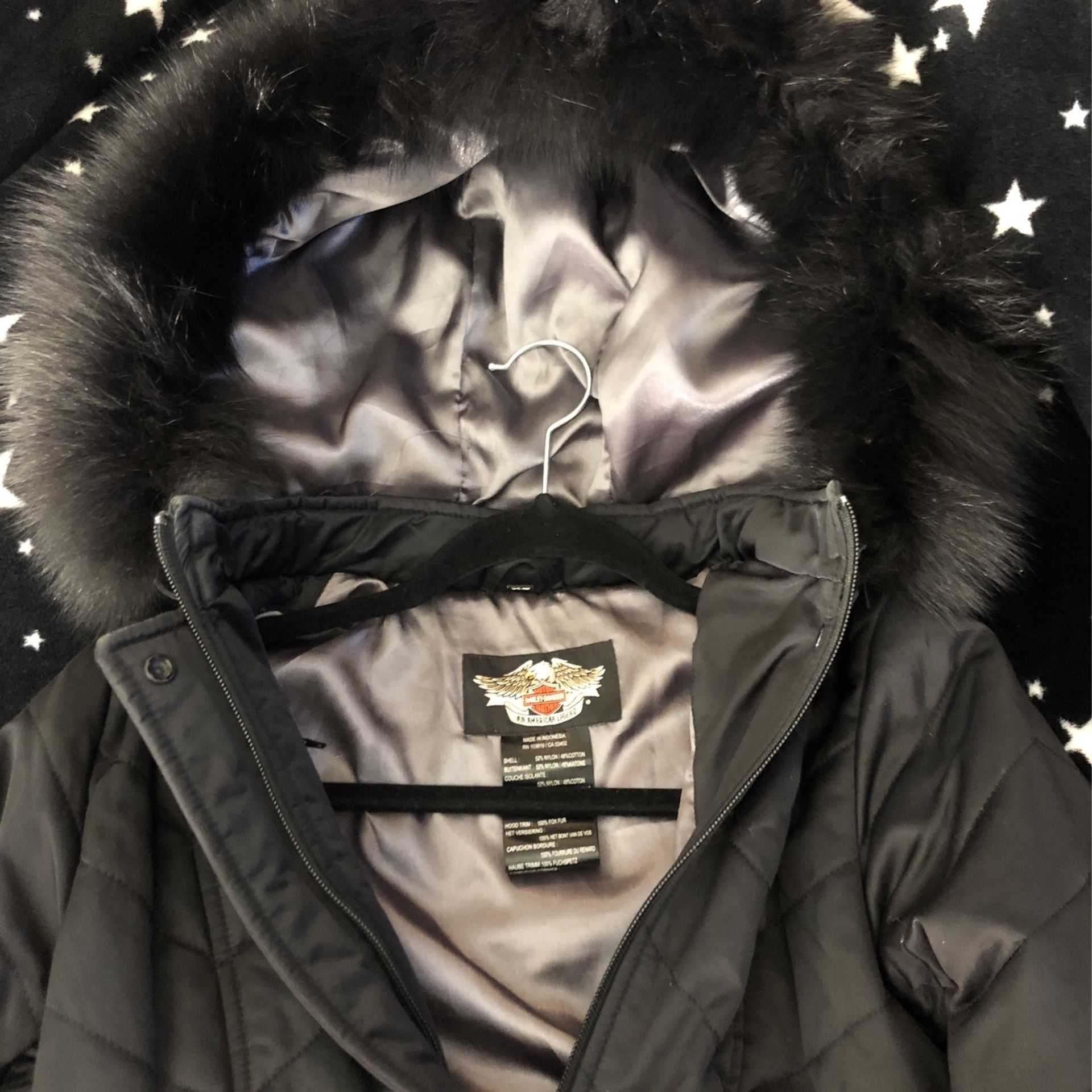 RARE Harley Davidson ladies fur trim jacket XS