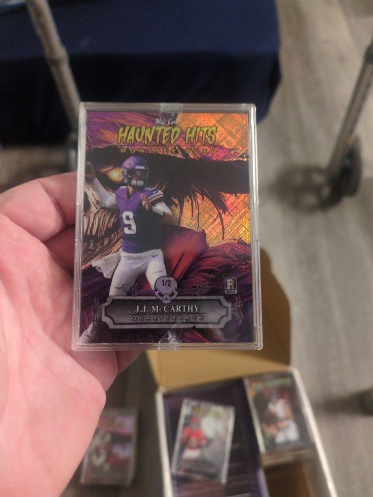 Wild Card Haunted Hits 2024 JJ This JJ McCarthy Haunted Hits Scarecrow Card Is It Rated Rookie I Must Have For You McCarthy 1/2 Scarecrow Rated Rookie