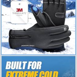 Winter Gloves Men Women Made with 3M Thinsalute, -20°F GEANI-TEX™ Waterproof Ski Gloves for Cold Weather, 5-Layer Thermal Snow Gloves, 10 Touchscreen 