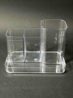 Clear Plastic Acrylic Toothbrush Holder Divider Organizer for Bathroom, Countertop