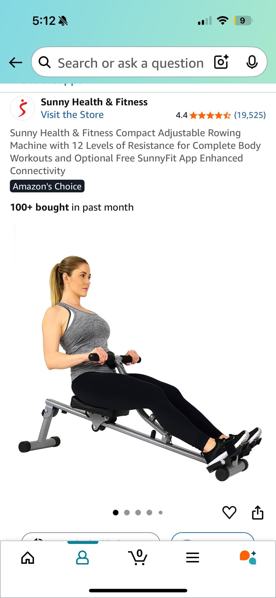 Compact Adjustable Rowing Machine