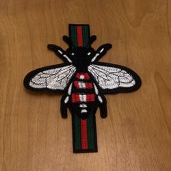 Striped Bee Patch-Fashion-inspired Embroidery 