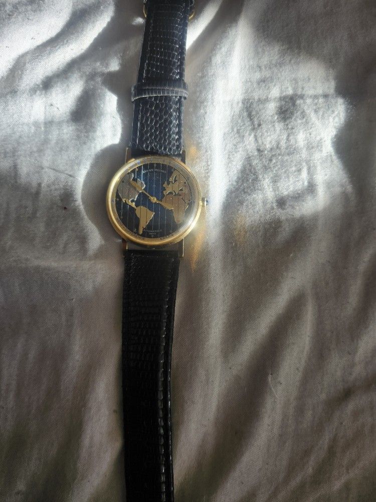 Reloj Lucien Picard 14k Gol Edicion Especial Del Mapa Mundial